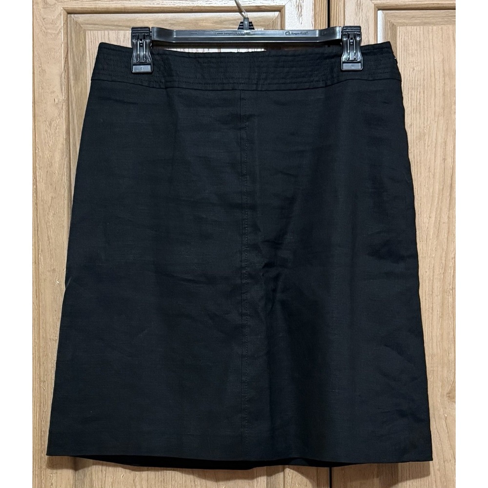 Banana Republic Skirt Women's Size 8P Black Linen Blend A Line Lined Stretch